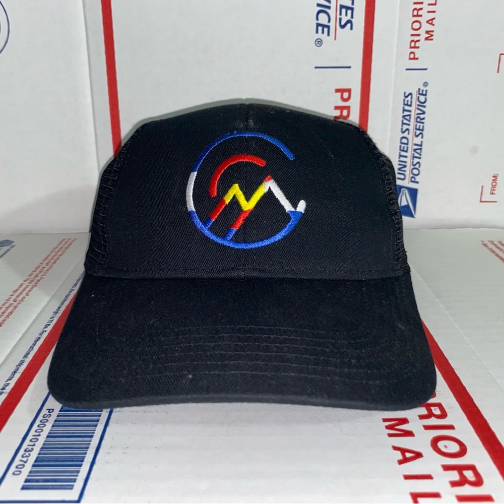 Port Authority blk Mesh Velcro hat CO Colorado state flag mountain 🏔️ logo cap